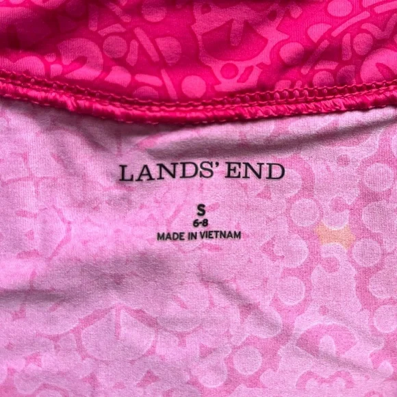 Lands’ End Cerise pink celestial geo tunic swim cover up dress. Size small - Picture 8 of 16
